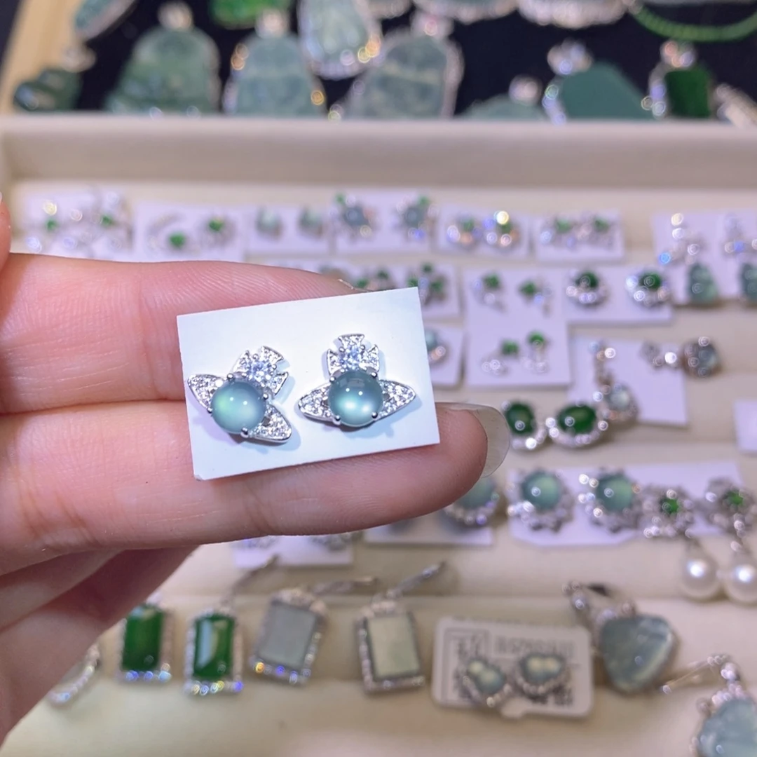 翡翠银S925镶嵌颈饰天然