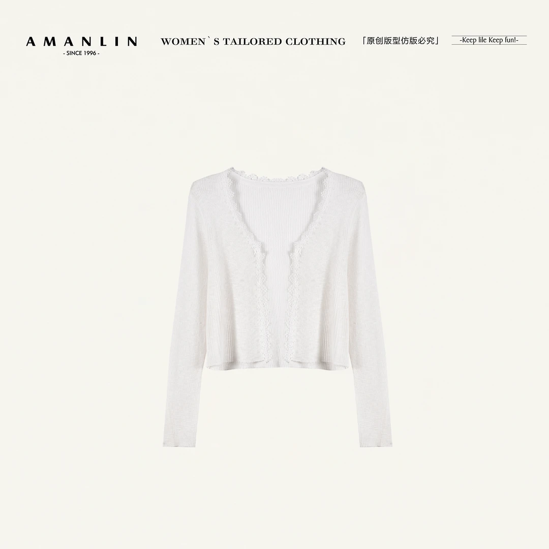 AMANLIN/阿谩琳恋夏风夏季新款气质高级感甜美针织开衫D598513