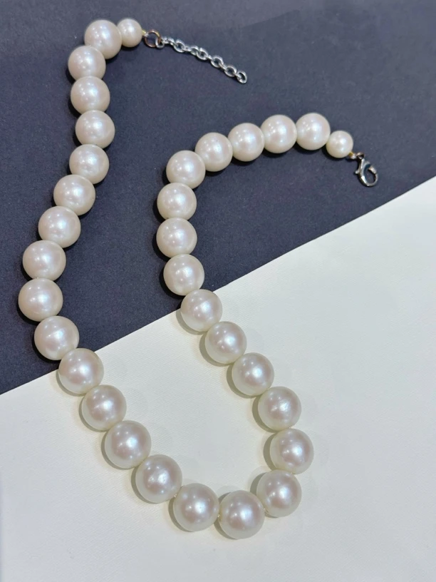 铜合金仿珍珠项链 Vintage复古大颗时装珍珠项链