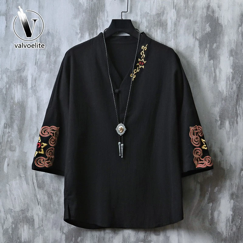 VALVOELITE中国风夏季新款男士复古领盘扣七分山系机能风轻薄夹克