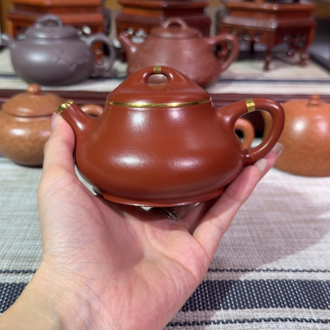 茶壶紫砂蕴瓢 容量220cc 小煤窑朱泥大红袍 全手工制作