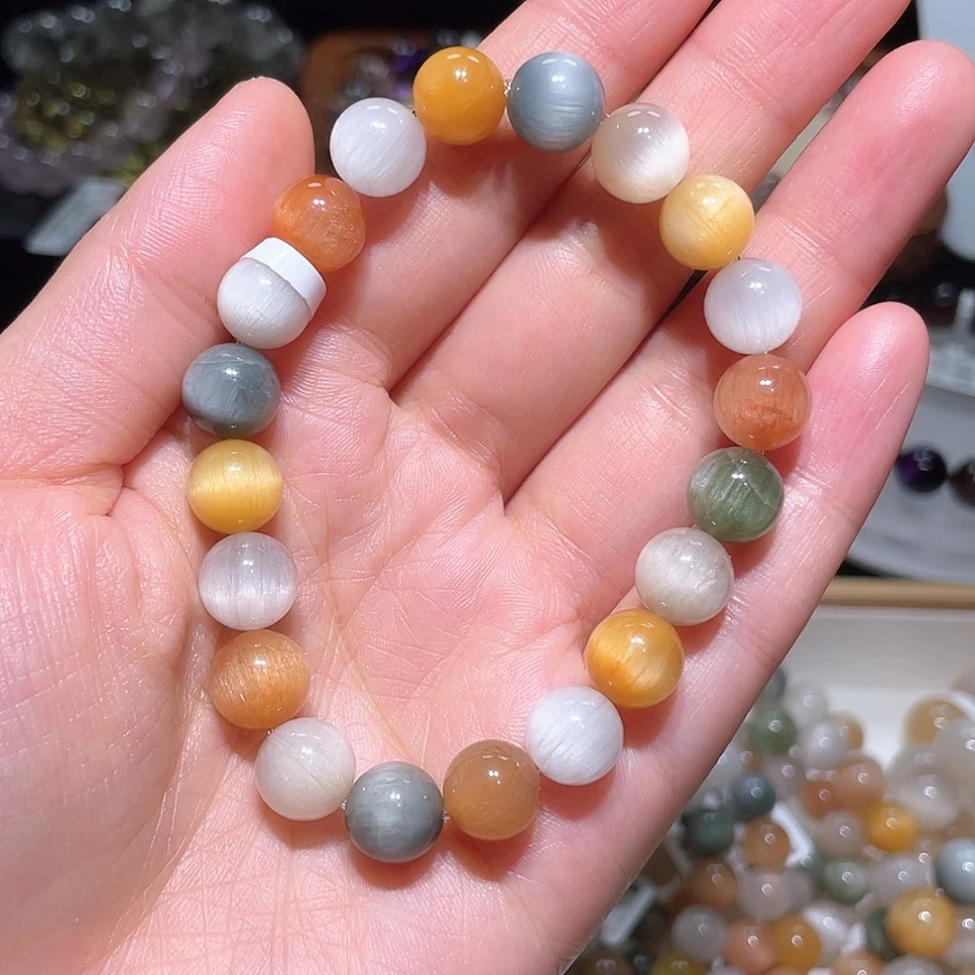 水晶手链未镶嵌兔毛手链，晶体通透