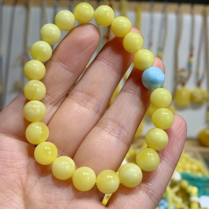 蜜蜡未镶嵌手链8.4mm