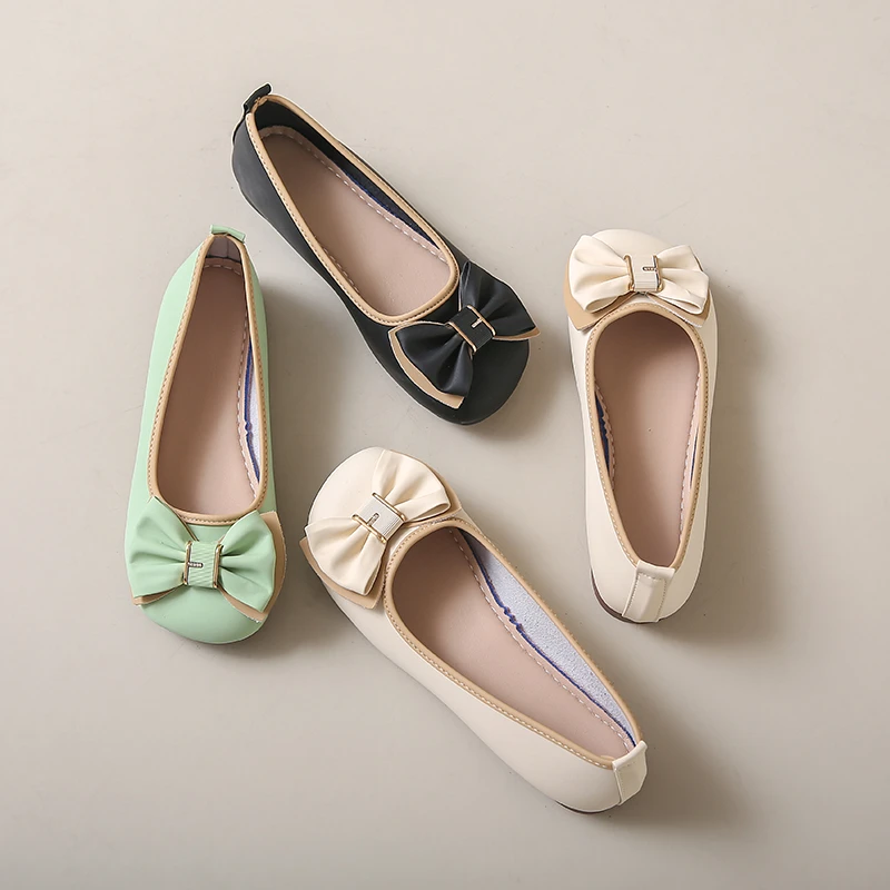 新款女单鞋真皮软底豆豆鞋浅口气质舒适夏季百搭国风春夏透气防滑