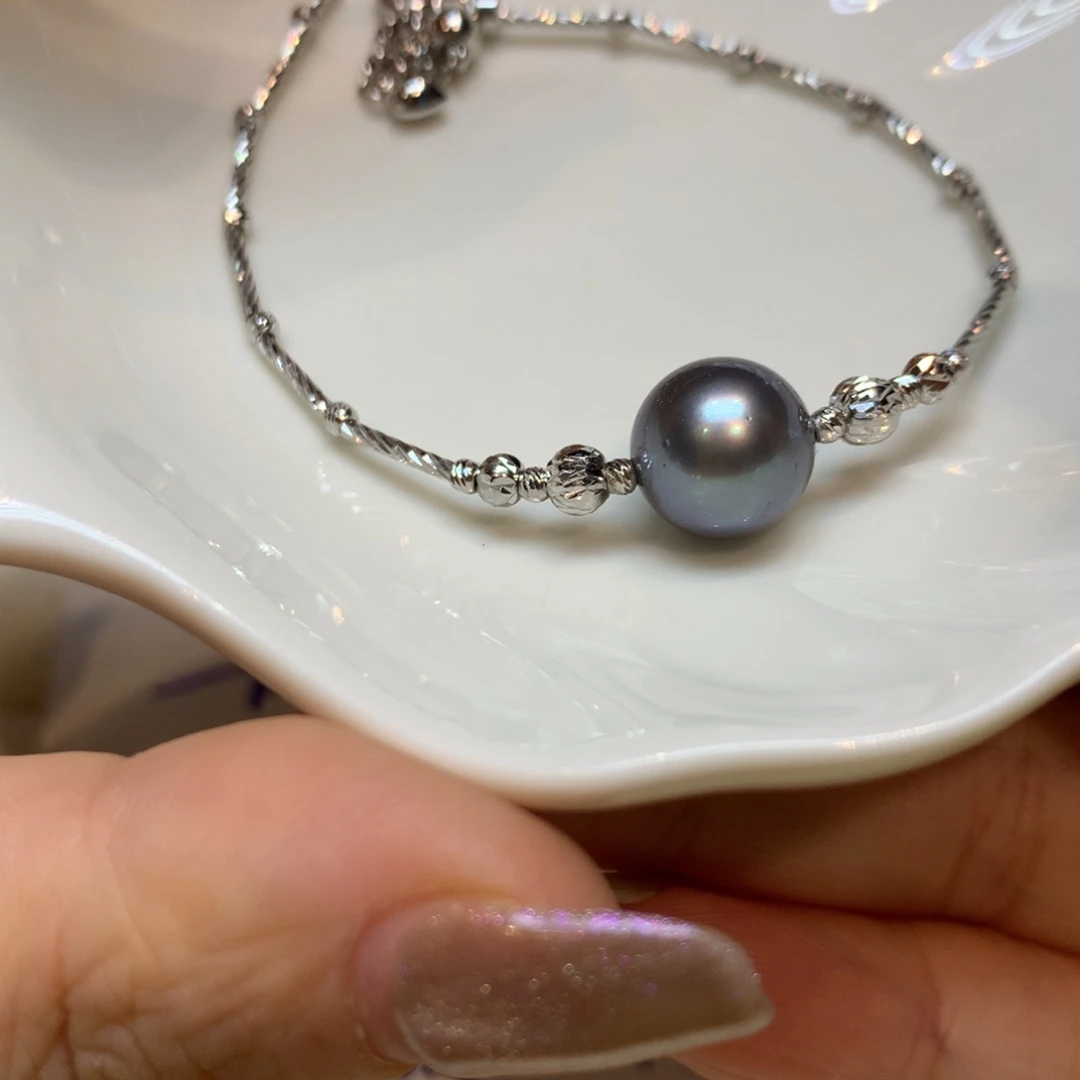 海水珍珠银S925镶嵌手链