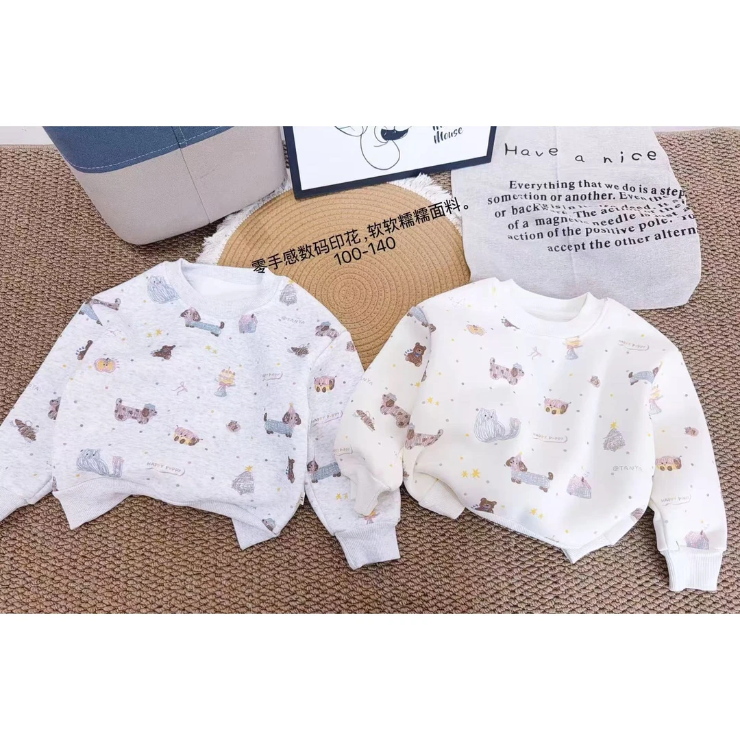 新款满印小狗加绒卫衣25918