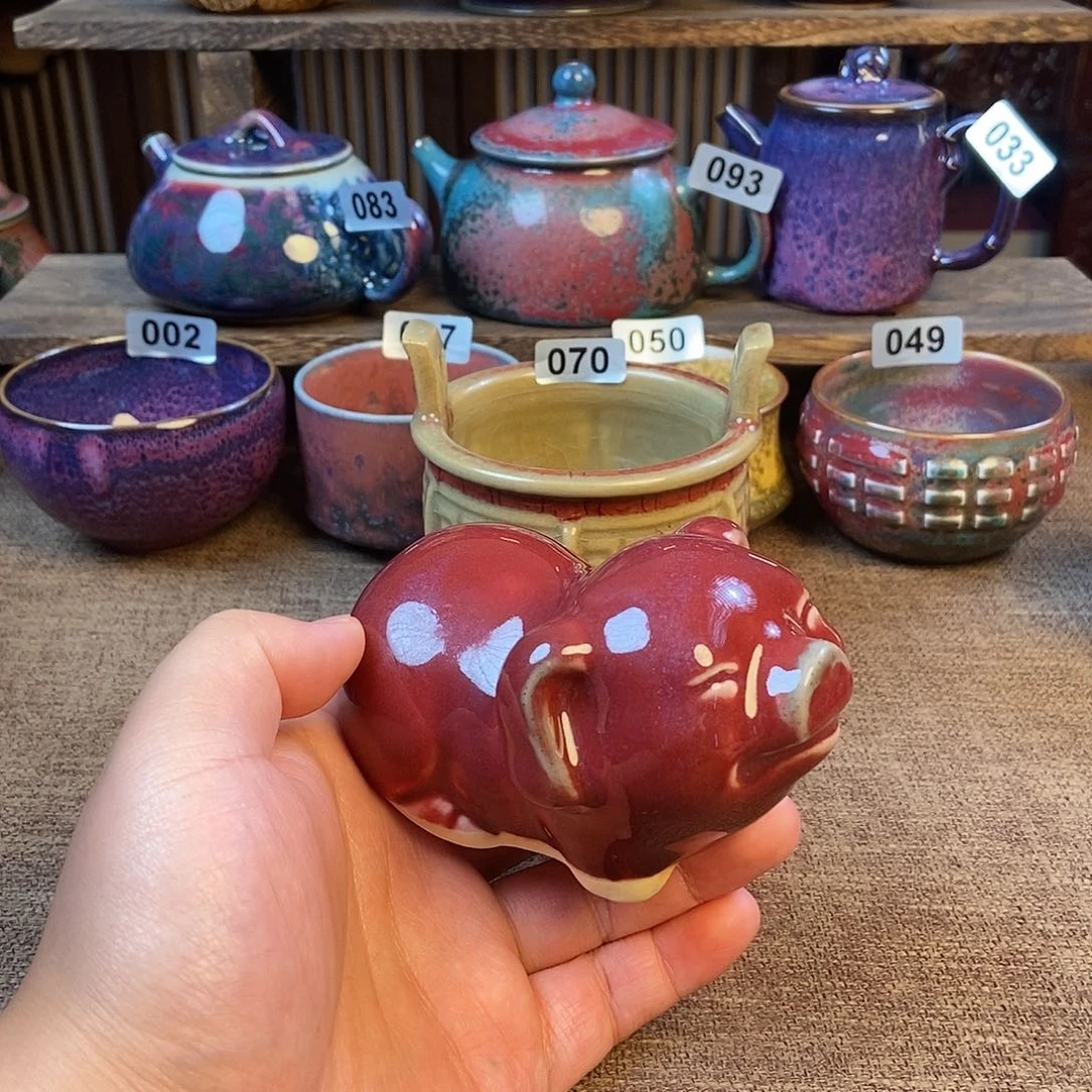 瓷片钧瓷摆件摆件