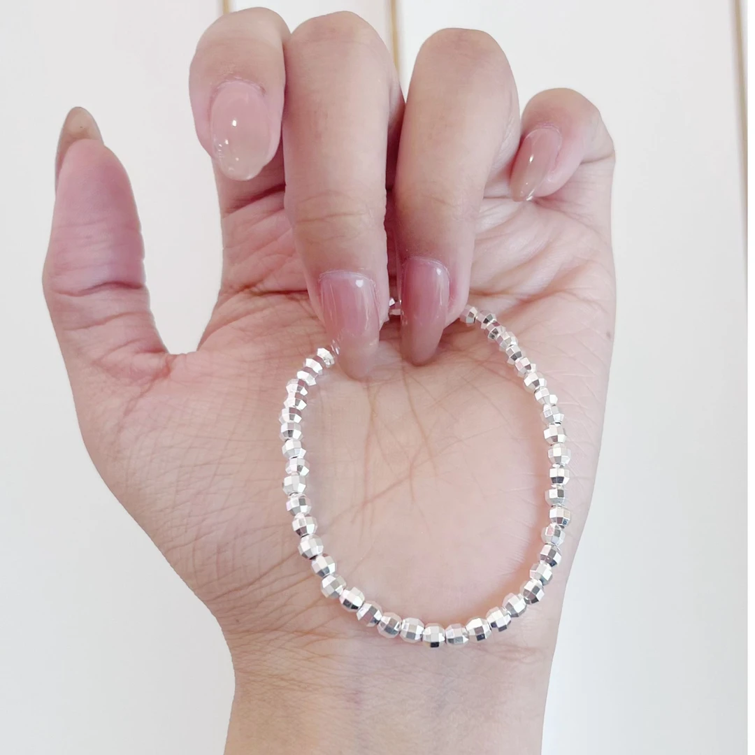 足银手链 足银手链【银魅手作】气质时尚百搭爆火蹦迪珠手链