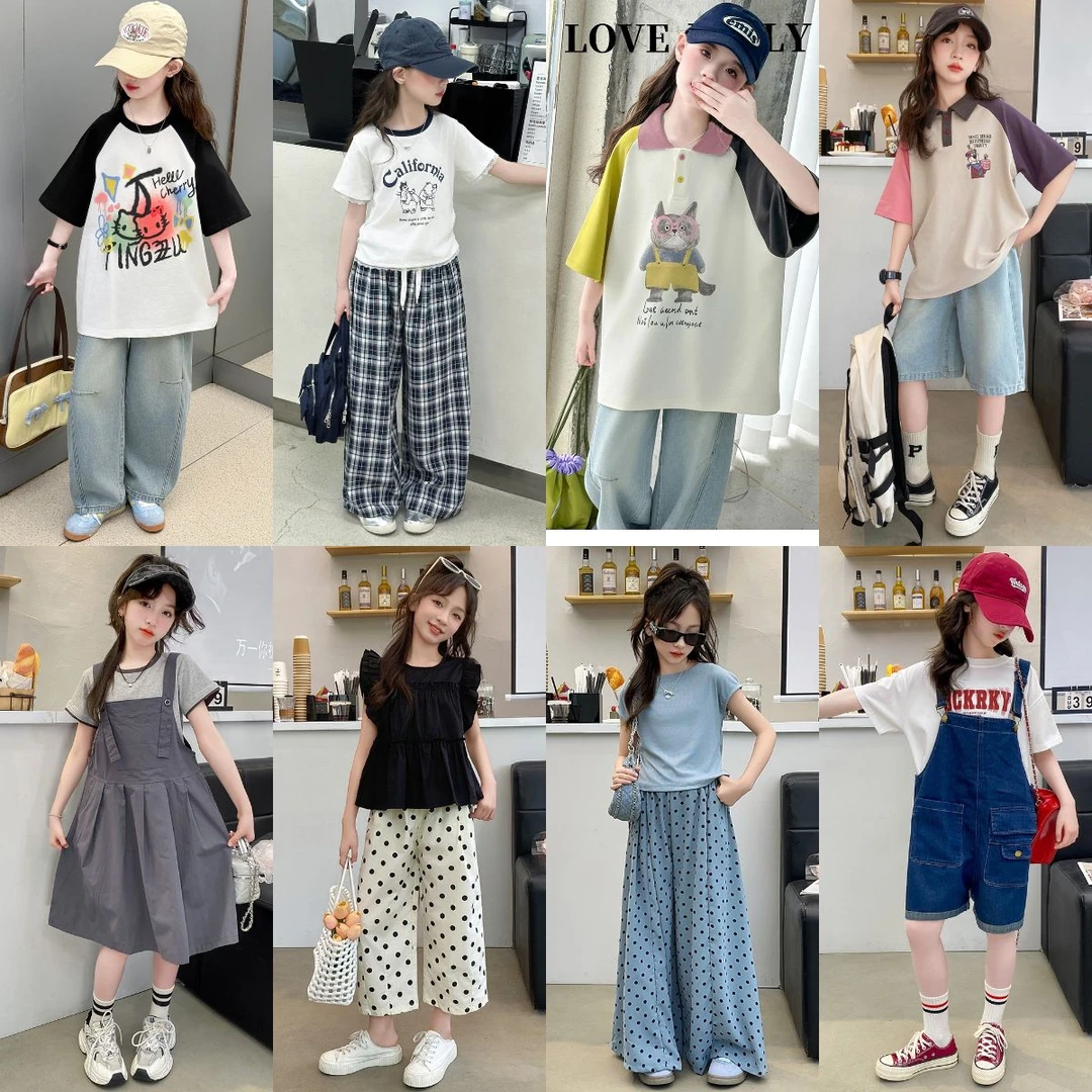 (1-100)2025夏季款女孩时尚新款洋气女童中大童时髦套装