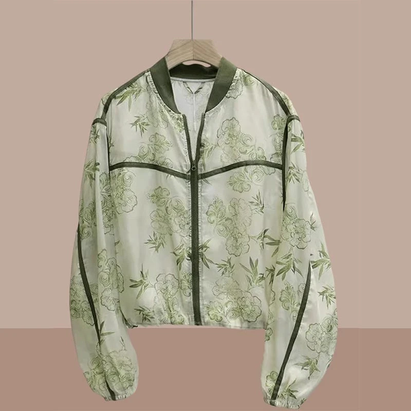 2025年夏季防晒衣新款新中式国风高级感印花短款小个子女装薄外套
