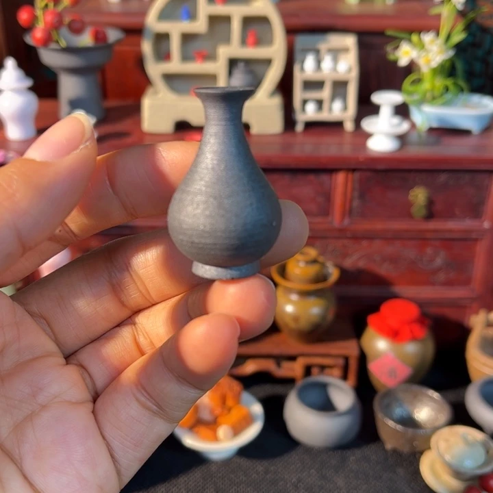 摆件微陶老王迷你花瓶