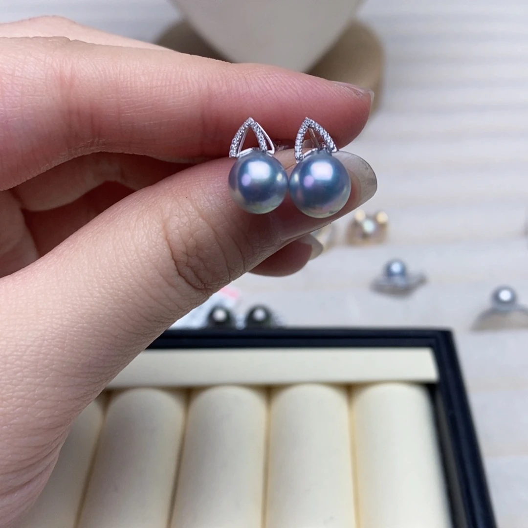 海水珍珠耳饰18K金镶嵌