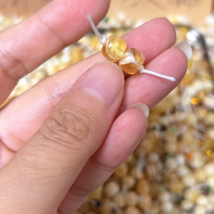 裸石蜜蜡未镶嵌8mm一对