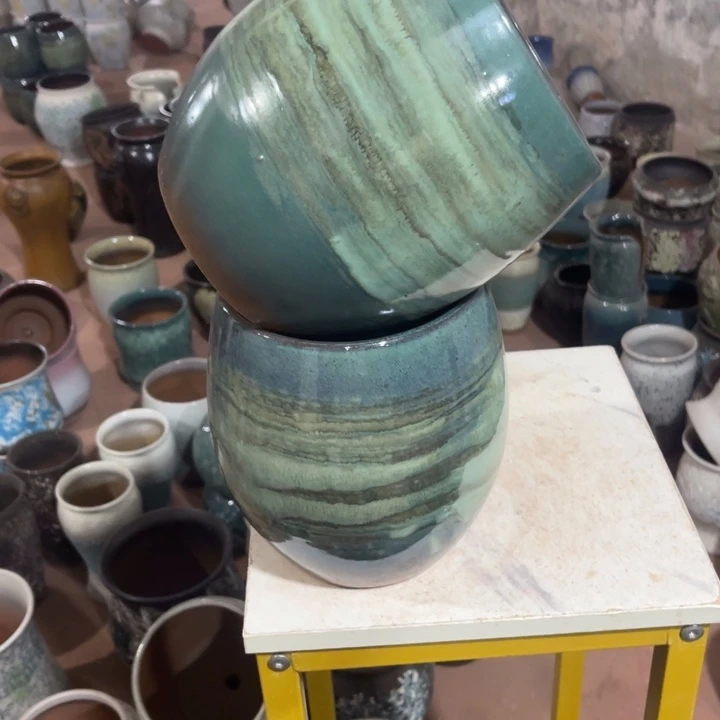 紫砂花盆口径16高度20两只正品