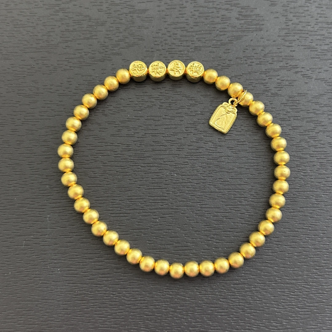 足银手链 【店长专享】足银吉祥如意古法珠手链SL467