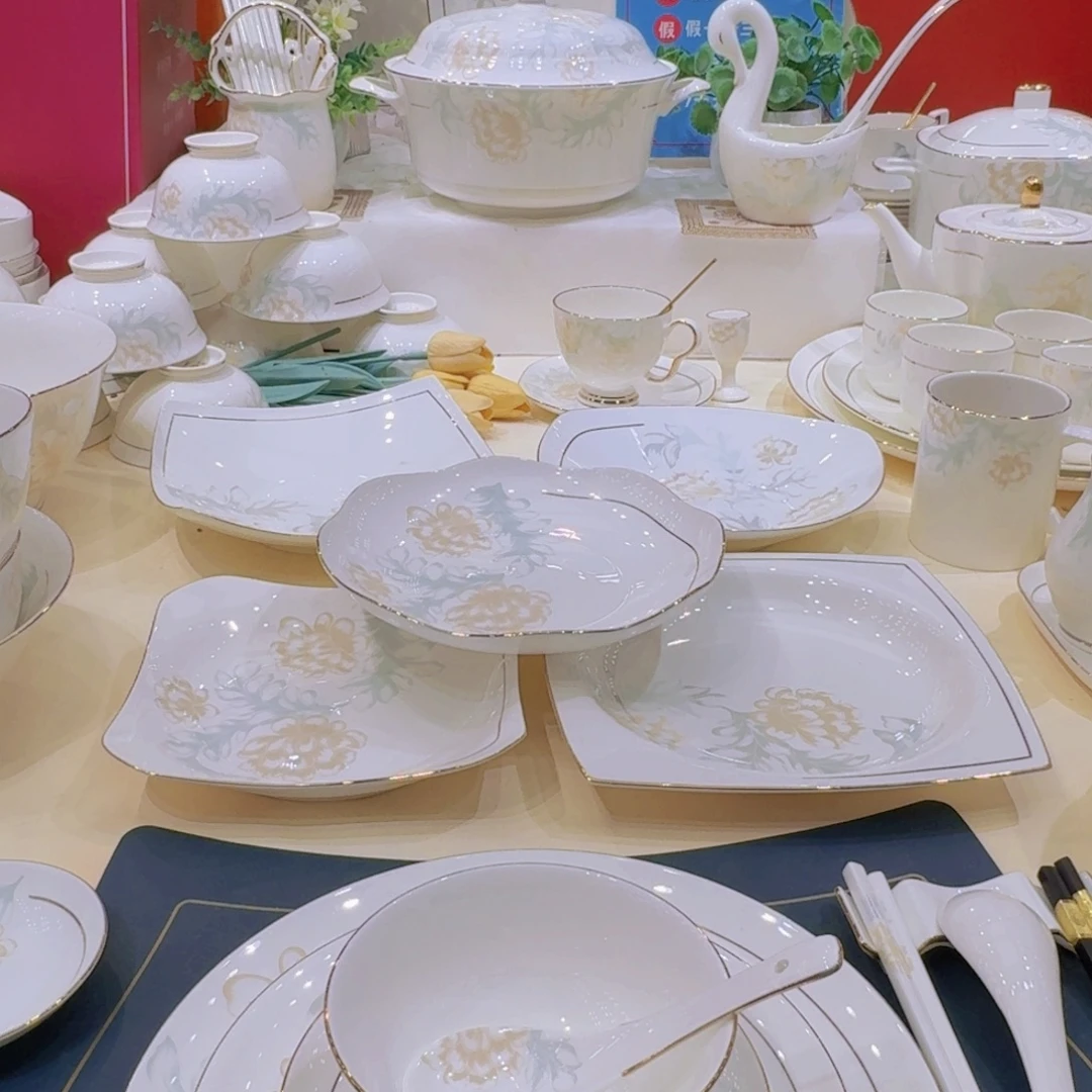 45%以上骨粉骨瓷景德镇描金清雅单买