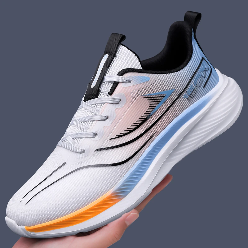 西域骆驼男鞋夏季正品新款一脚蹬网面透气运动防滑轻便飞织布鞋