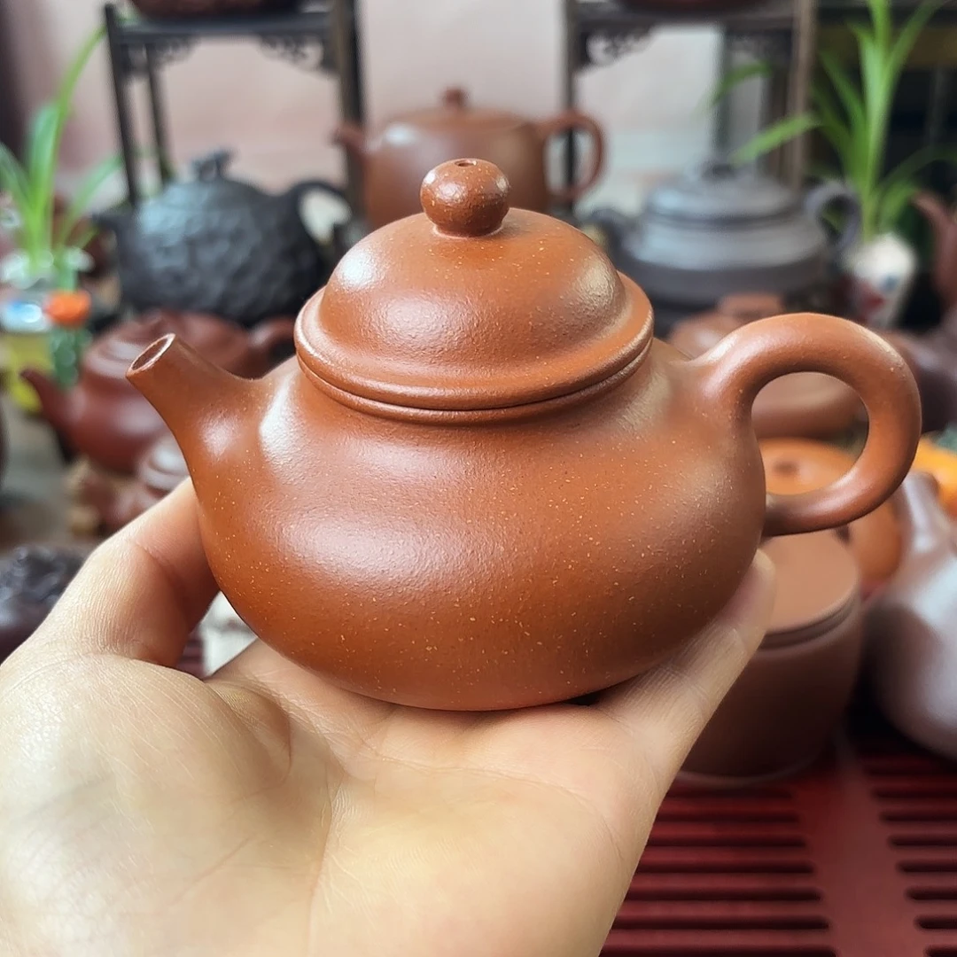 紫砂茶壶容天红降坡170cc