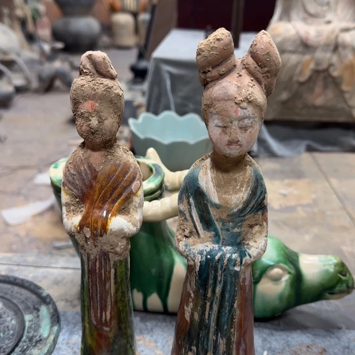 空***晴摆件唐三彩陶瓷摆件