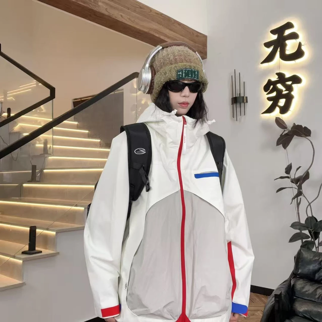 【无穷山系】撞色无缝切割户外三防工装风休闲户外情侣款外套#2561