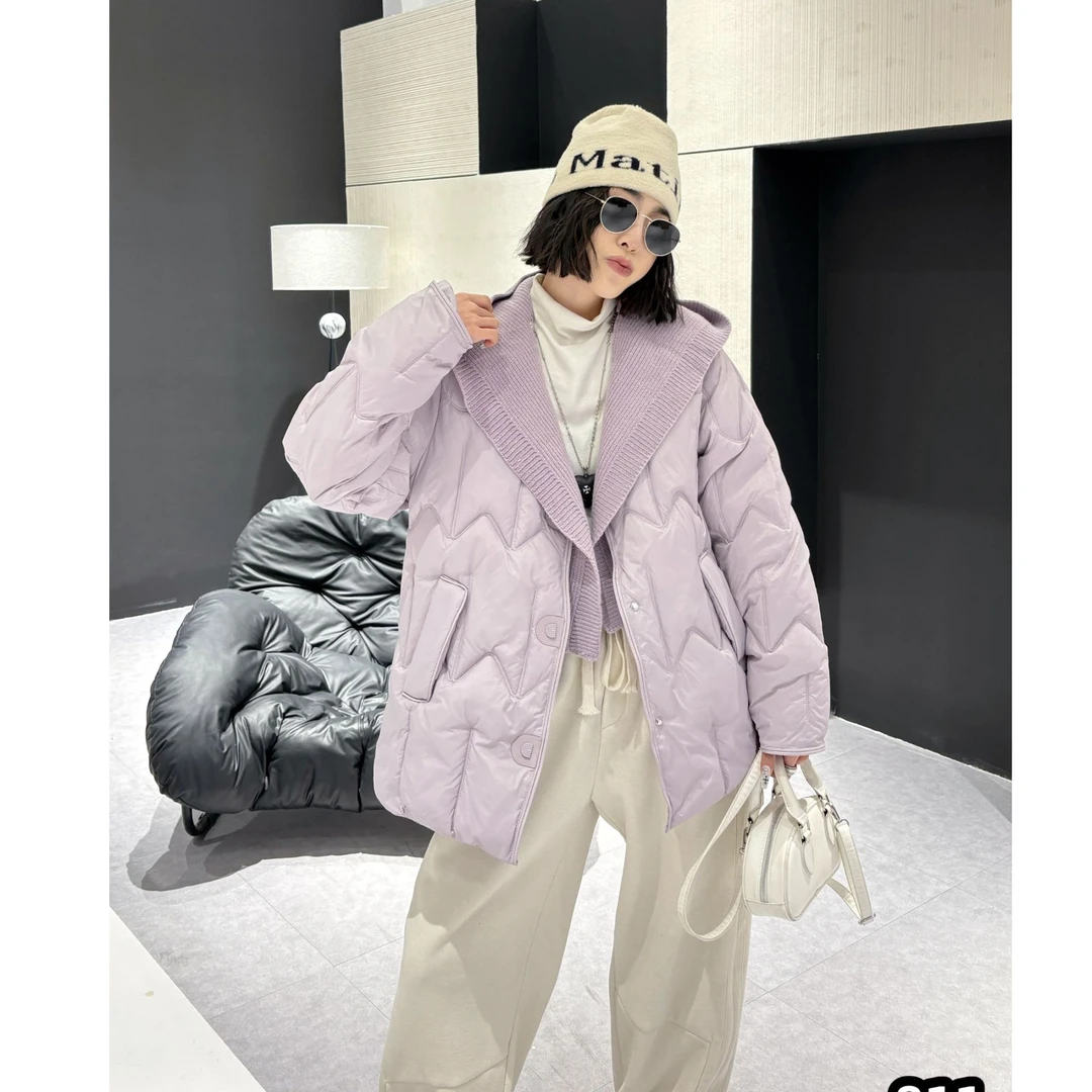 2025大码特体加厚大棉服拼接毛巾领时尚百搭胖MM811