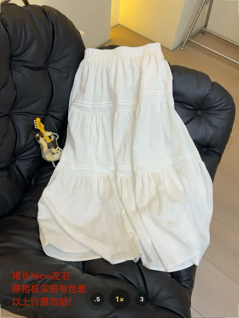 【七安倩】592白色A字半身裙