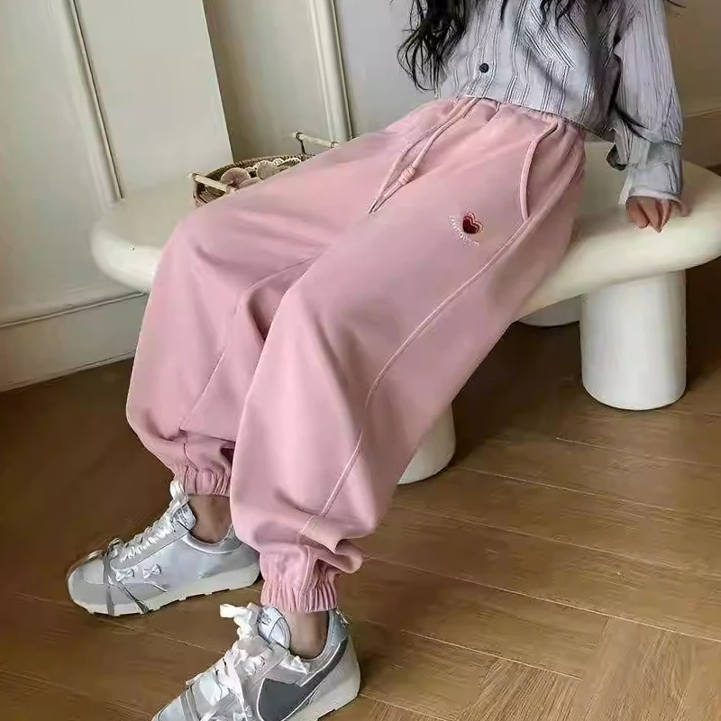 女童裤子春秋新款运动裤休闲儿童束脚卫裤女中大童百搭薄款长裤子
