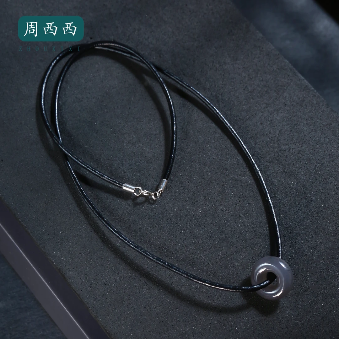 周西西精美烟紫甜甜圈项链长1.5宽1.5高0.5百搭多样性发货16851