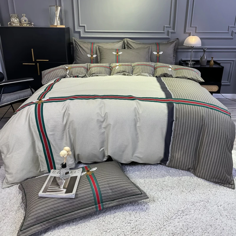 丽人凯 全棉高支高密大版印花四件套 极简主义