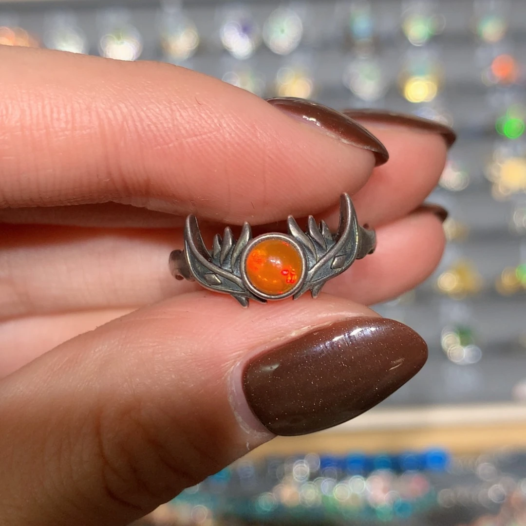 银S925镶嵌欧泊戒指t