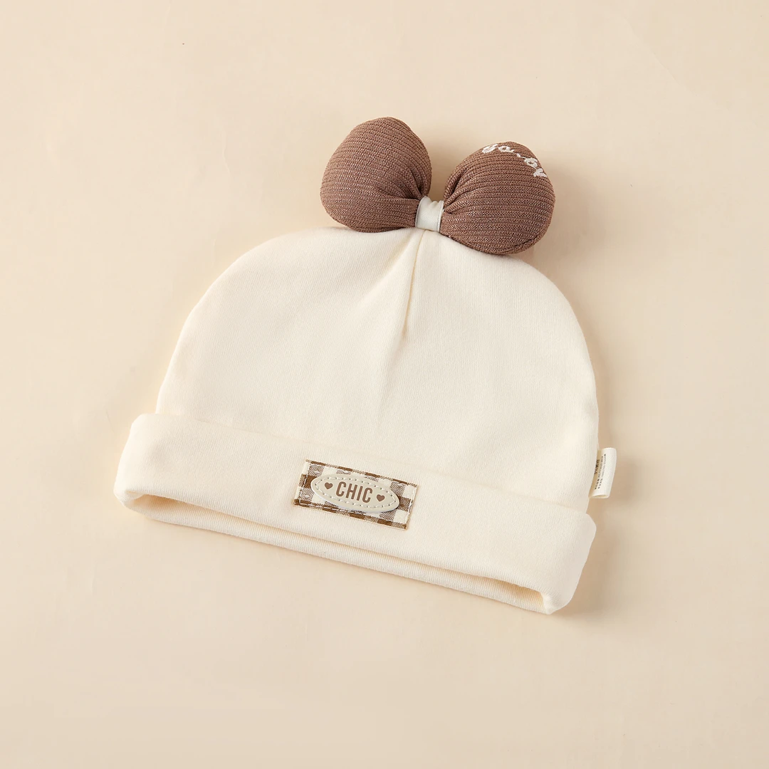 婴儿帽子春秋季胎帽洋气新生儿护囟门宝宝帽0到3个月小月龄卤门帽