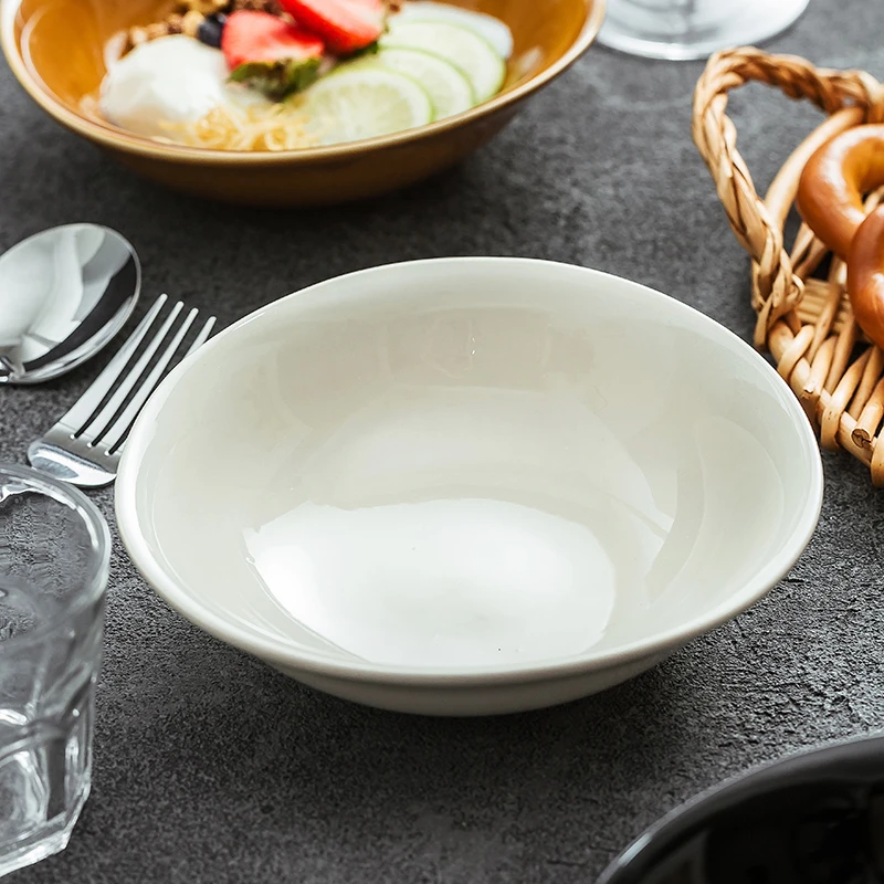 餐具陶瓷酸奶碗家用2025新款高颜值简约精致好看的白色高级感圆碗