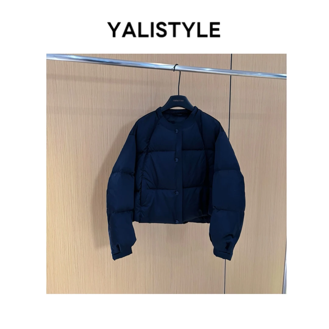 YL STYLE 【冰岛！】圆领磁吸扣短款羽绒服-7704