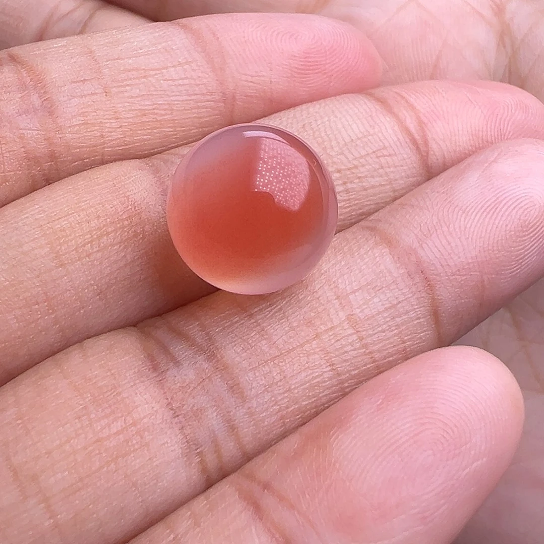 南红玛瑙未镶嵌珠宝奇石一抹腮红圆珠13.1mm