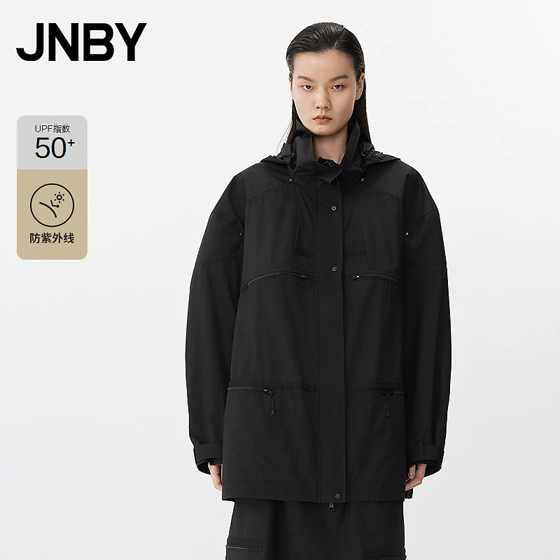 【商场同款新品】JNBY/江南布衣25春防晒风衣宽松连帽5P2913040