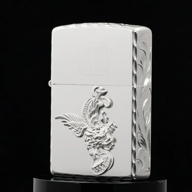 ZIPPO正品打火机/S925银贴章-貔貅-镀银牙边DY9912ZB【达人专属】