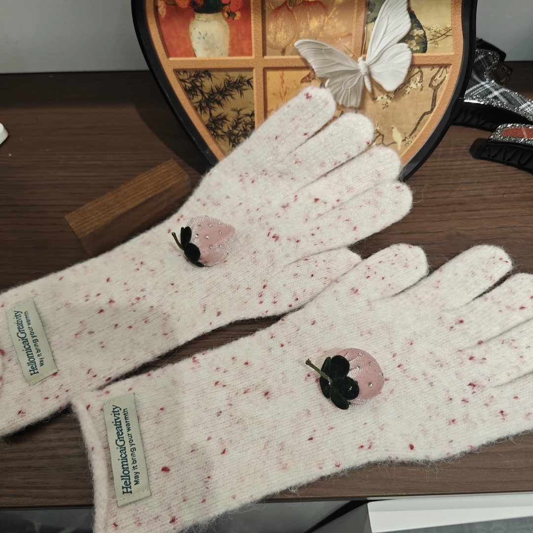 粉白点缀加长款手套467 早儿