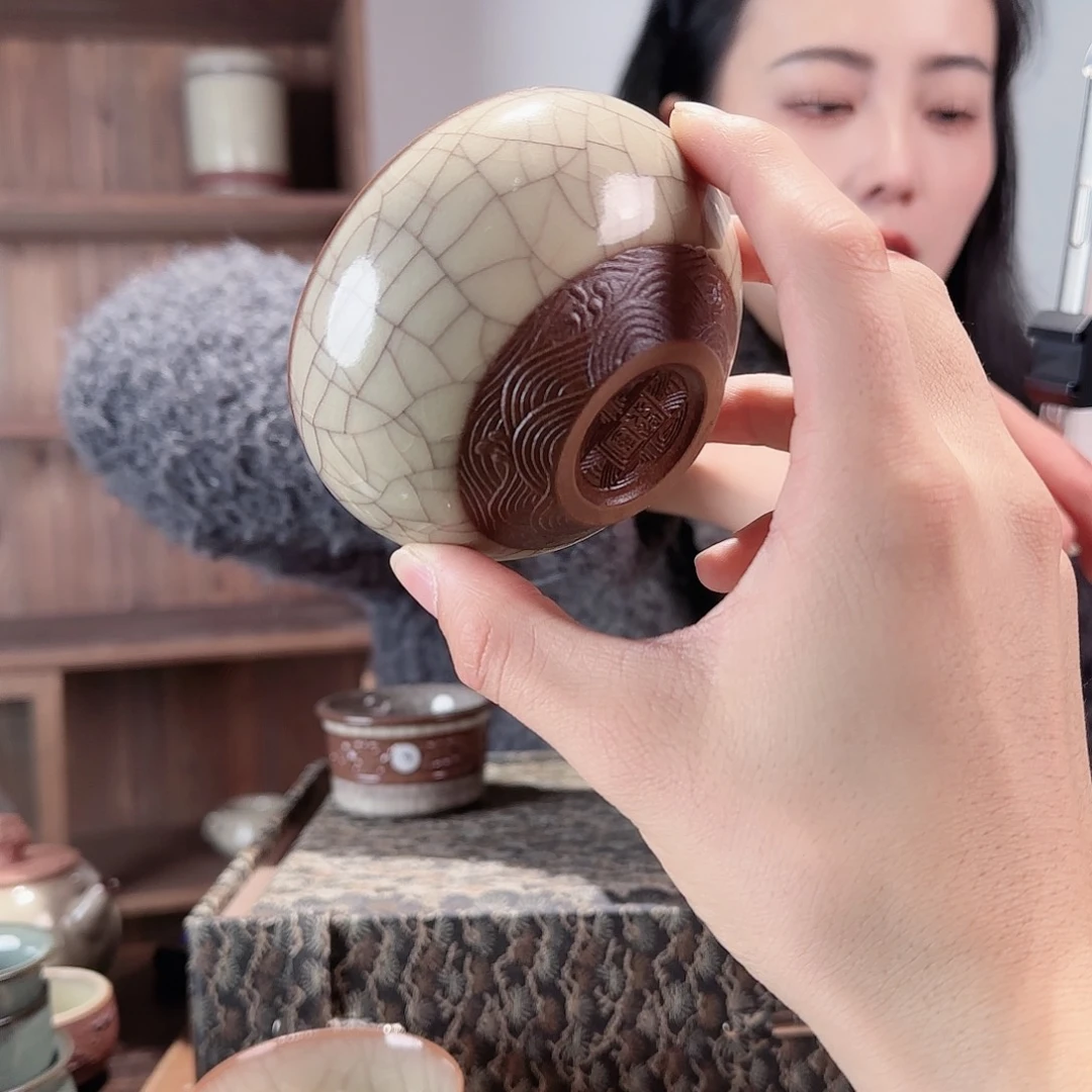 瓷摆件海浪纹哥窑