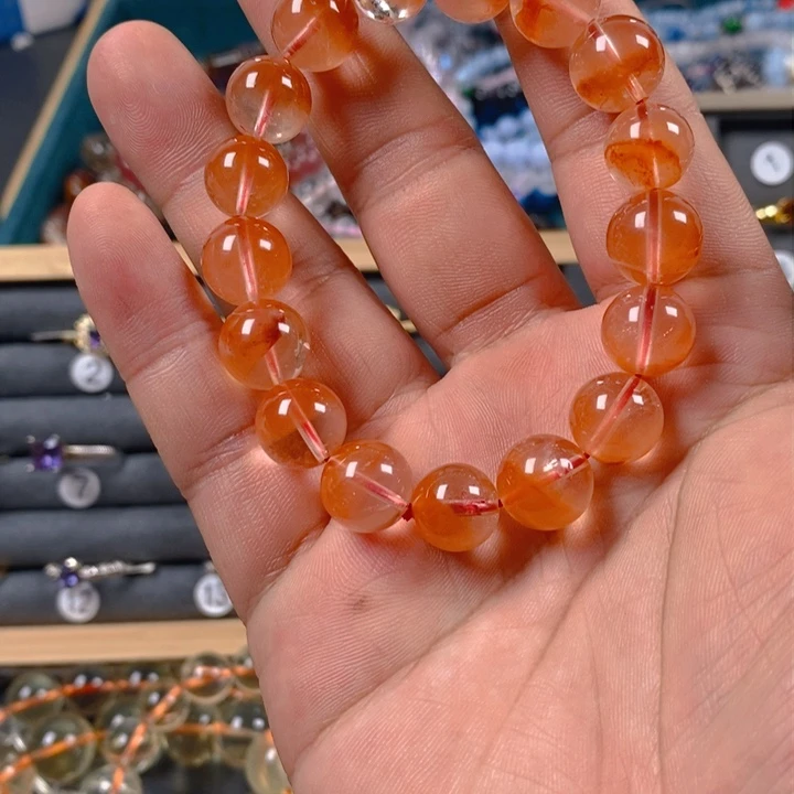 水晶手链未镶嵌默认微瑕红兔毛