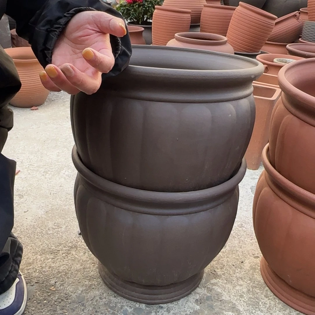 紫砂花盆口35高30宜兴紫砂微瑕底部