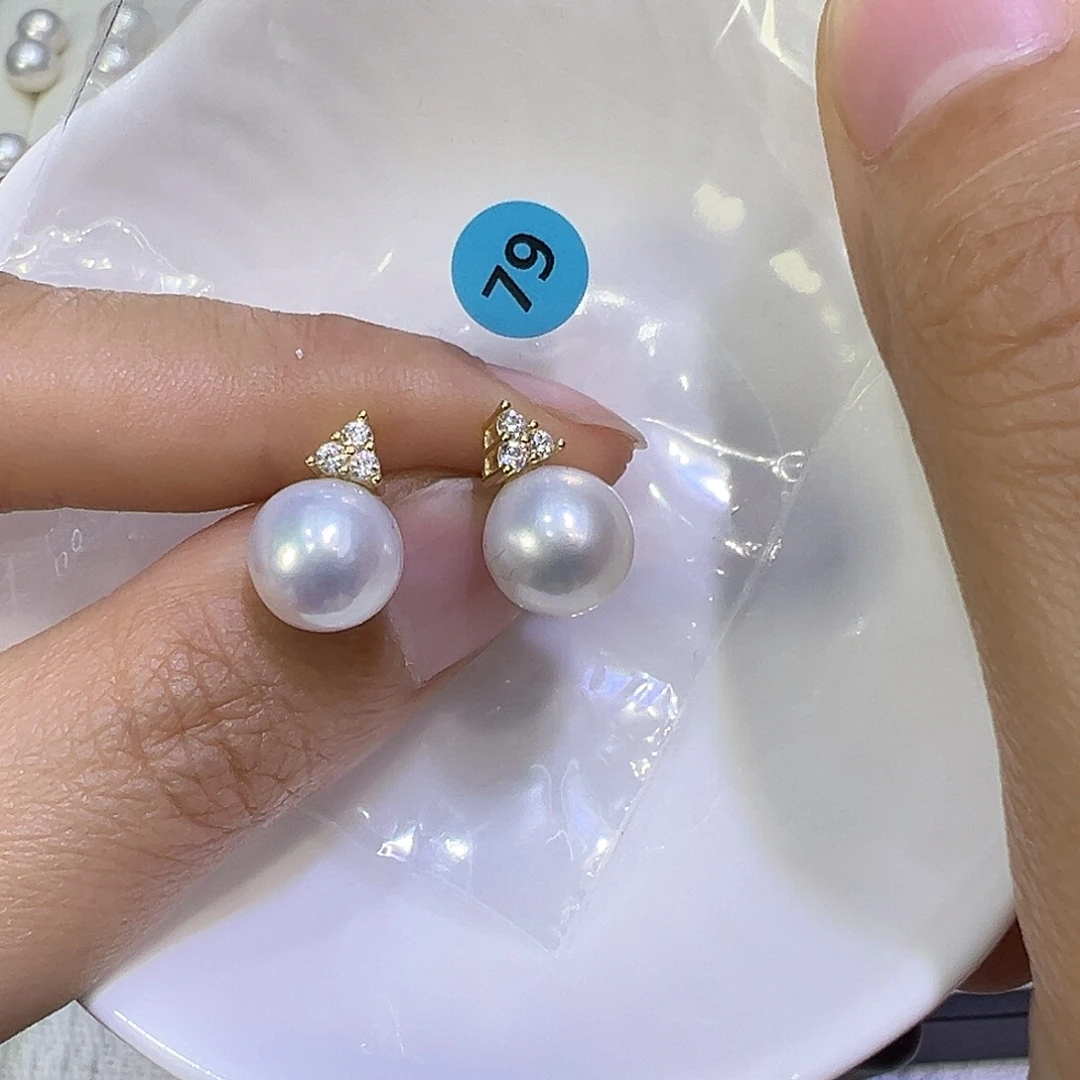 耳饰淡水珍珠银S925镶嵌