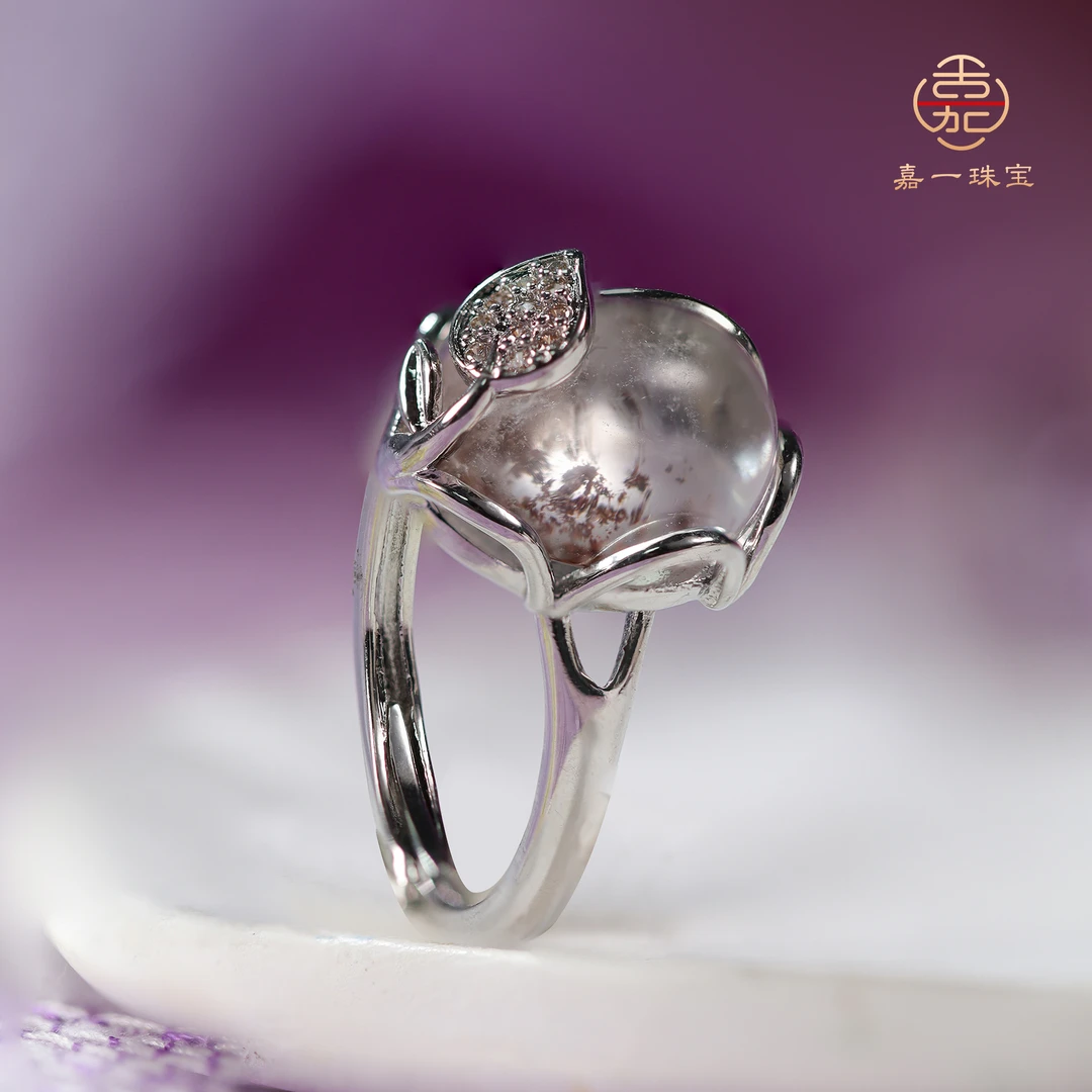 【嘉一珠宝】天然彩幽灵水晶戒指蛋面精美小众珠宝戒指（多样性发一）