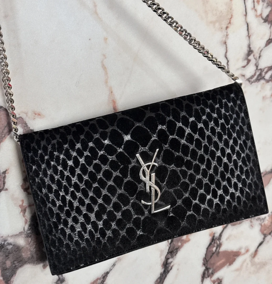 95新 YSL/圣罗兰 YSL/圣罗兰麂皮压蟒纹链条包 S38173