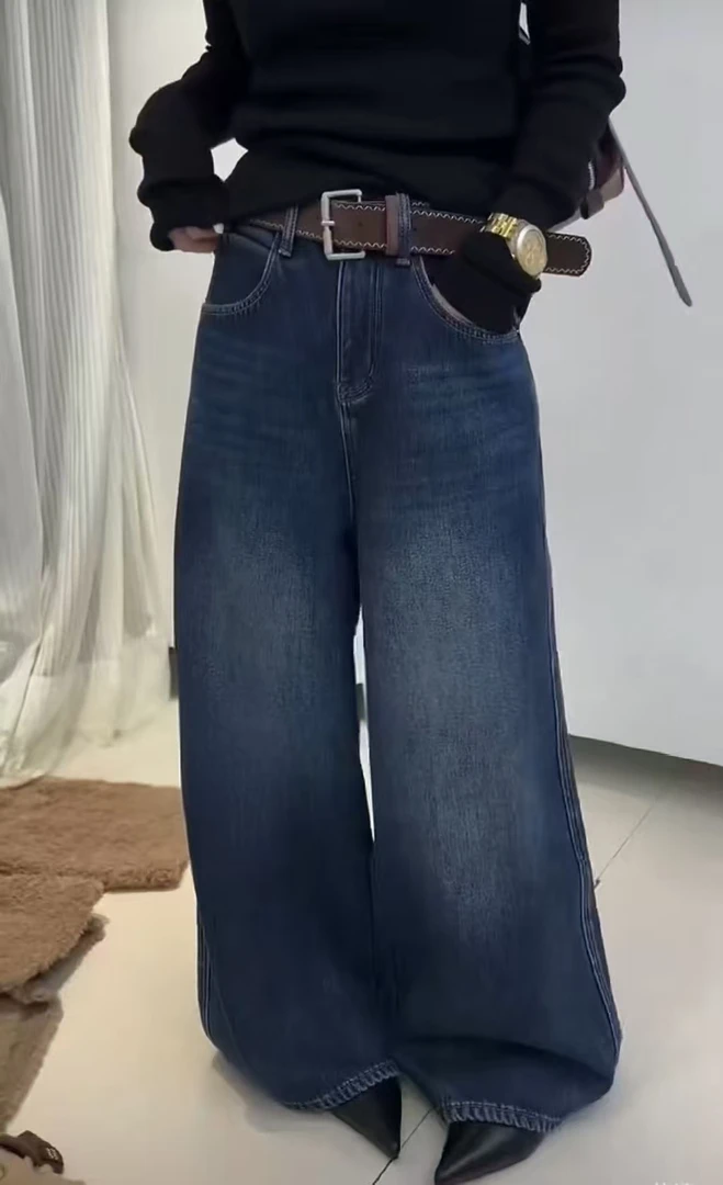 Datou·爆款！ 7887秋冬新款高腰宽松显瘦垂感拖地裤子潮