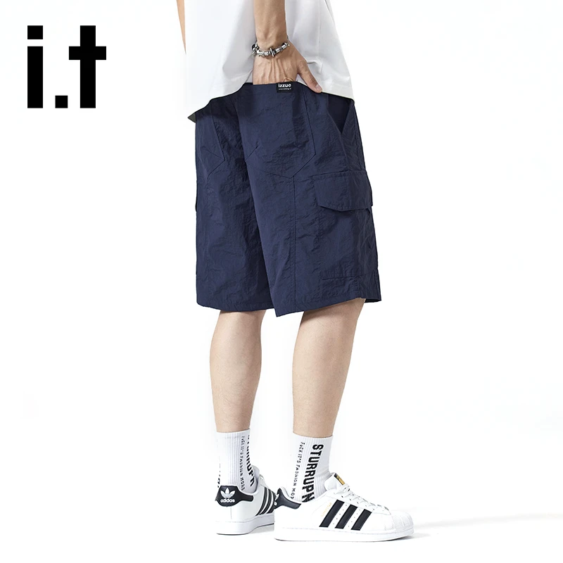 it izzue夏季新款运动短裤男潮牌薄款简约百搭宽松透气休闲五分裤