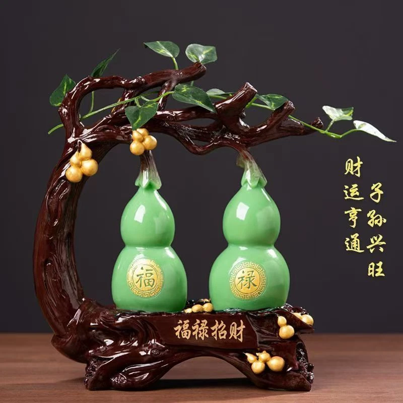 旺宅转运福禄葫芦摆件招财纳福办公室办公桌酒柜电视柜客厅玄关