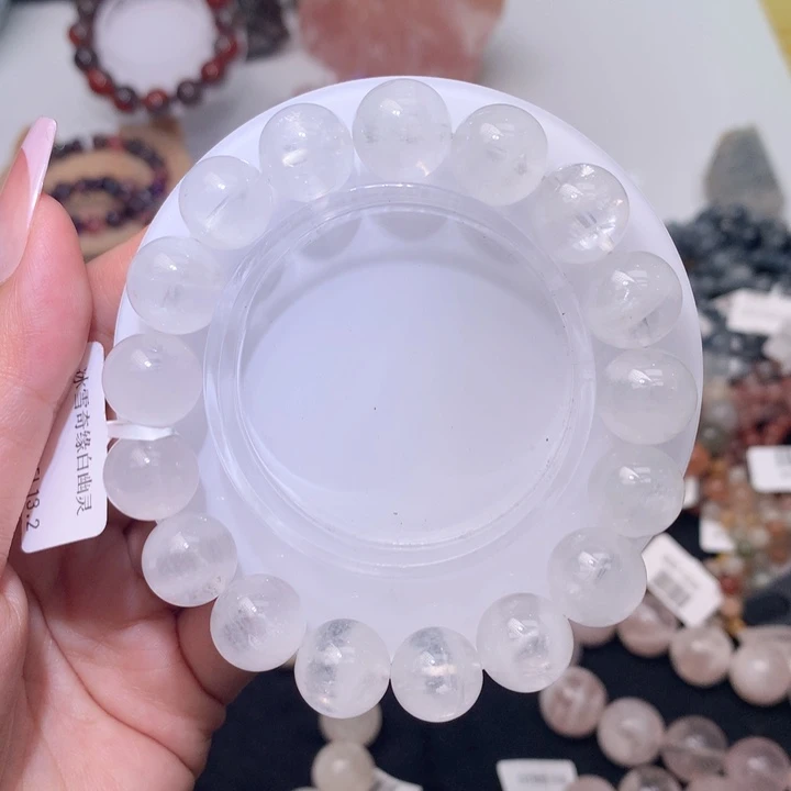 水晶手链未镶嵌冰雪白幽灵12.7m m