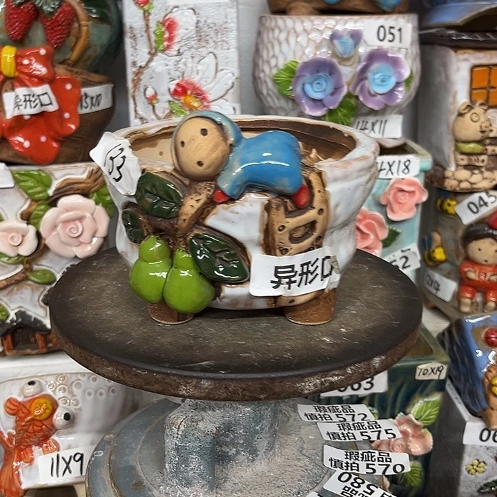 紫砂花盆粗陶材质多肉花盆