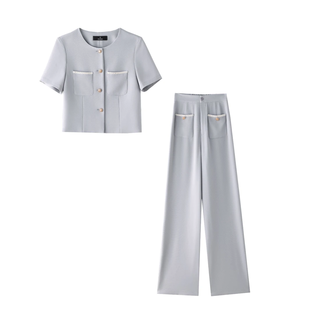 0840 夏季新款时尚小香风套装