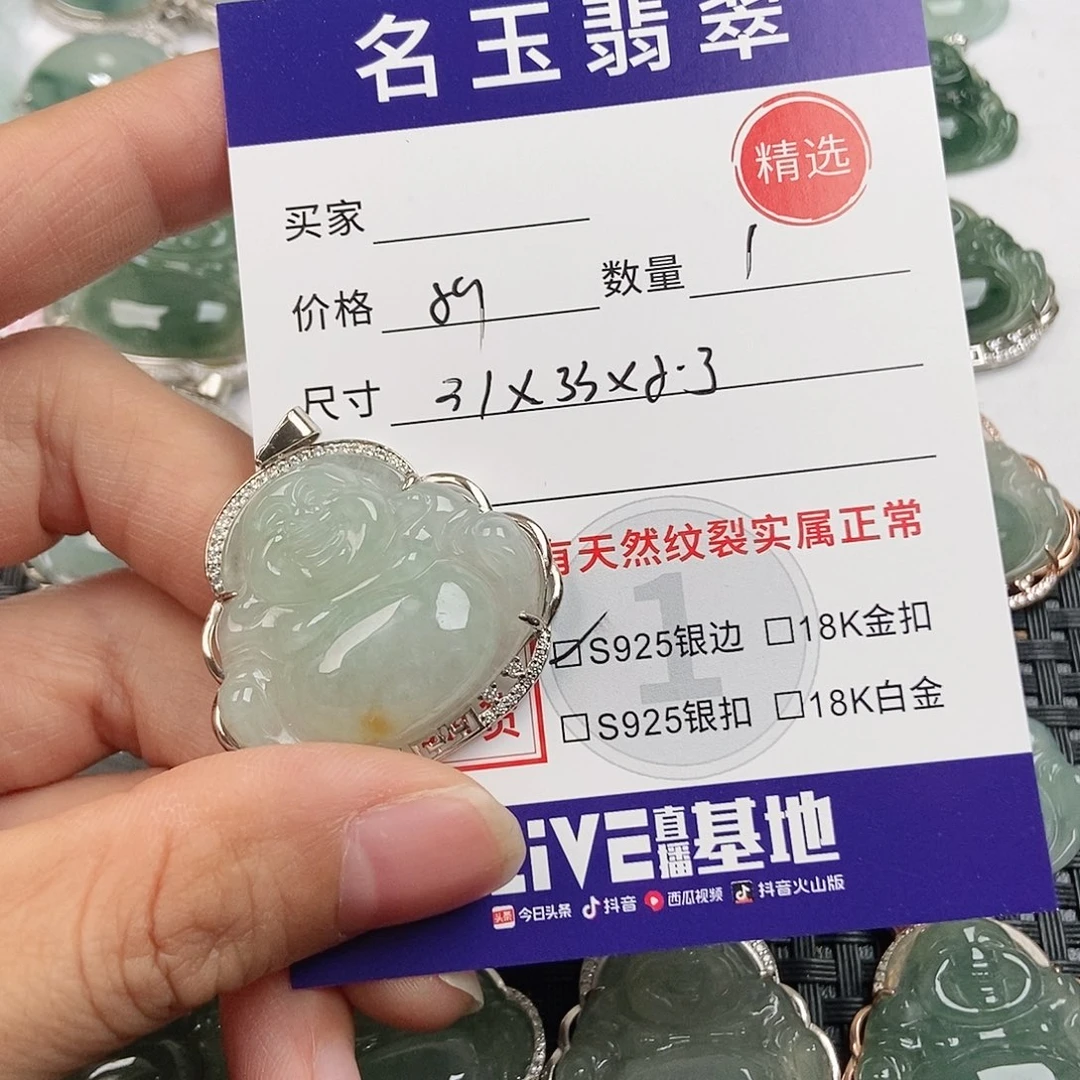 翡翠银S925镶嵌颈饰